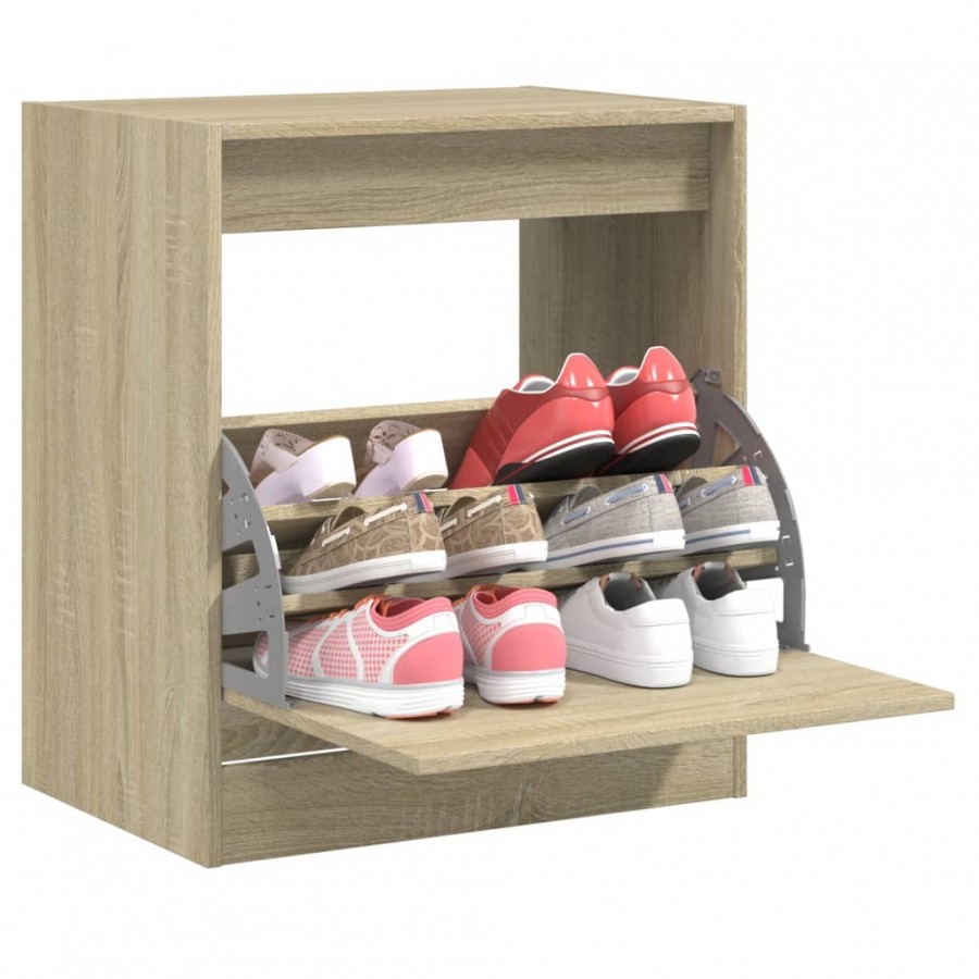 Armoire à chaussures chêne sonoma 60x42x69 cm bois d'ingénierie