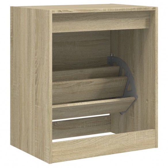 Armoire à chaussures chêne sonoma 60x42x69 cm bois d'ingénierie