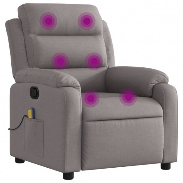 Fauteuil de massage inclinable Taupe Tissu