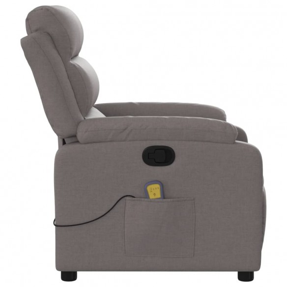 Fauteuil de massage inclinable Taupe Tissu