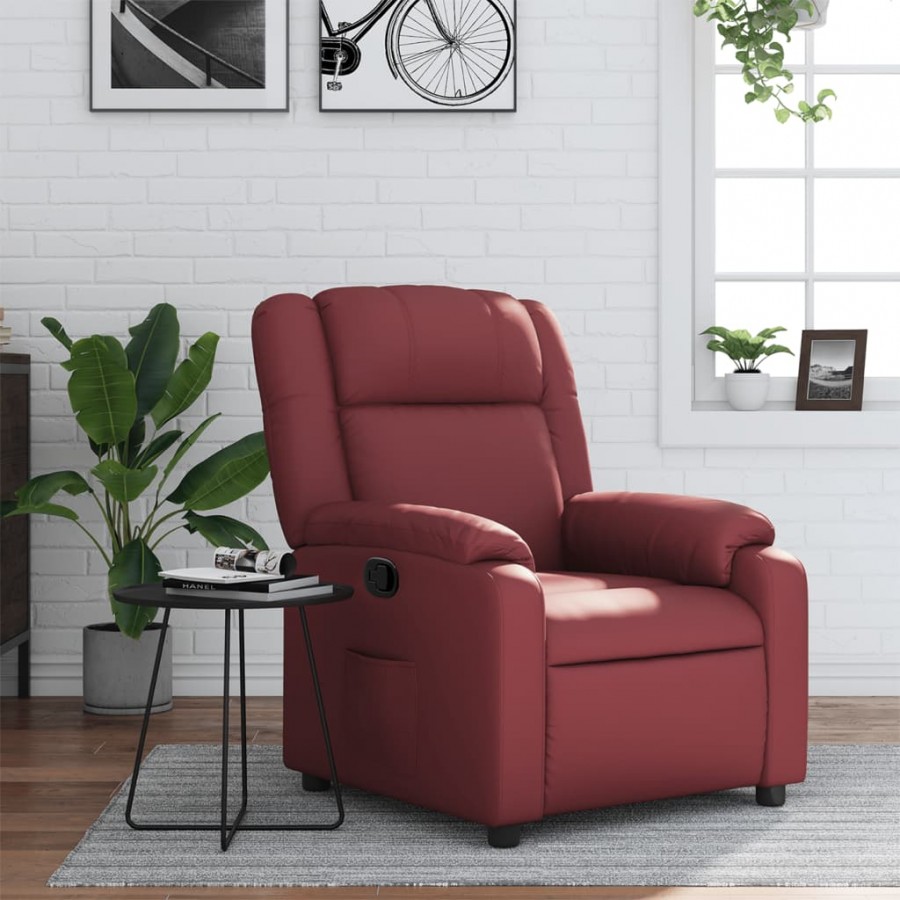 Fauteuil inclinable Rouge bordeaux Similicuir