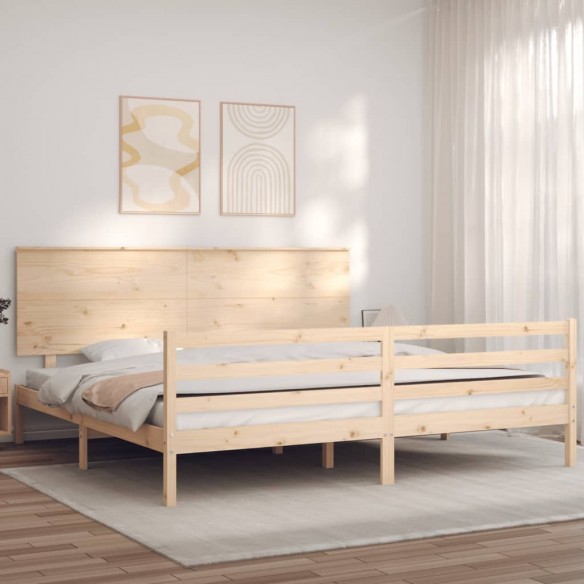 Cadre de lit avec tête de lit super king bois massif