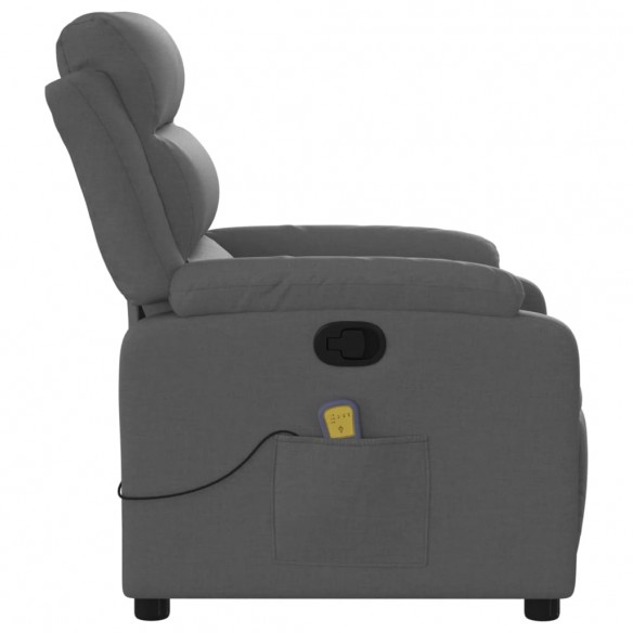 Fauteuil de massage inclinable Gris foncé Tissu