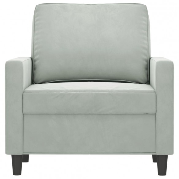 Fauteuil Gris clair 60 cm Velours