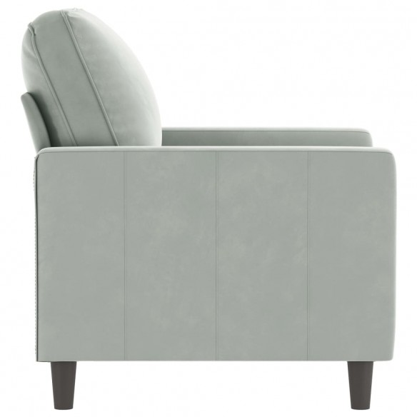 Fauteuil Gris clair 60 cm Velours