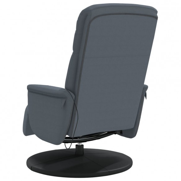 Fauteuil inclinable de massage repose-pied gris foncé velours