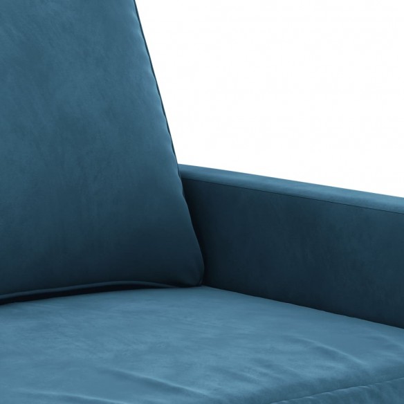 Canapé à 2 places Bleu 120 cm Velours