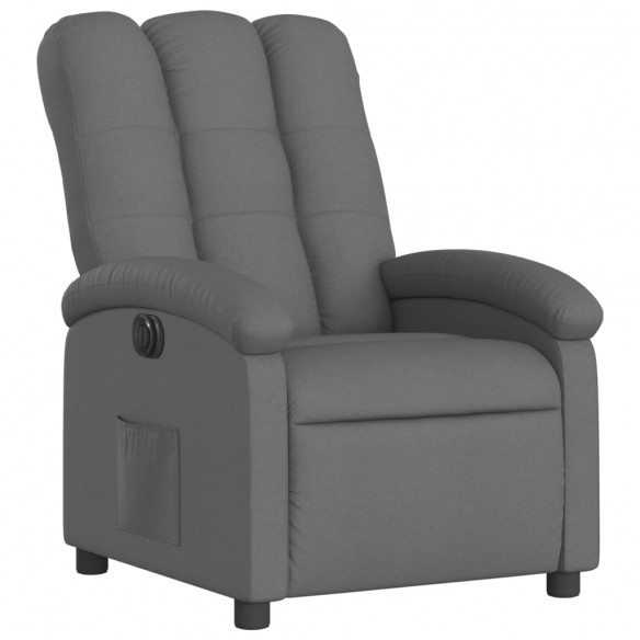 Fauteuil inclinable électrique Gris foncé Tissu