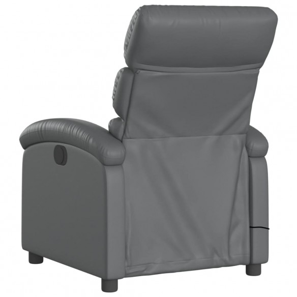 Fauteuil de massage inclinable électrique gris similicuir