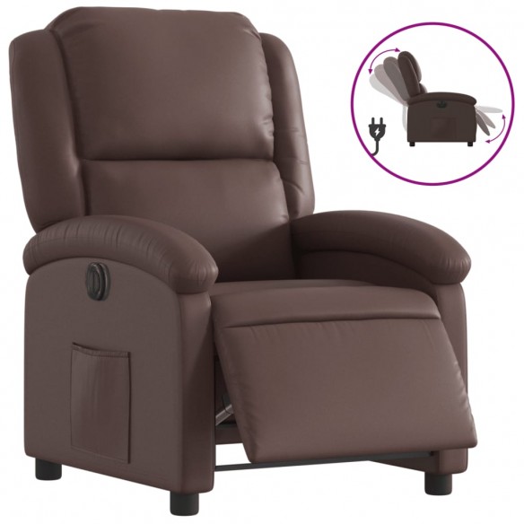 Fauteuil inclinable électrique Marron Similicuir