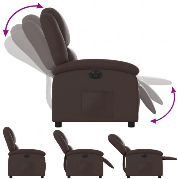 Fauteuil inclinable électrique Marron Similicuir