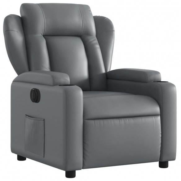 Fauteuil inclinable électrique Gris Similicuir