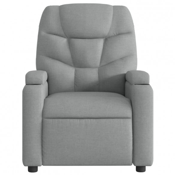 Fauteuil de massage inclinable électrique gris clair tissu