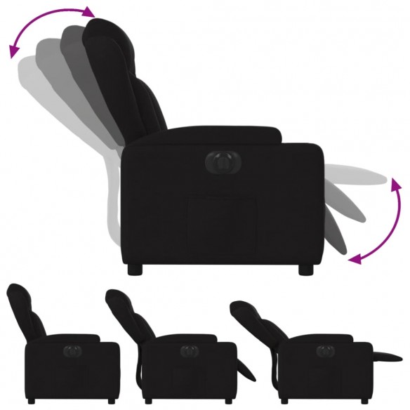 Fauteuil inclinable électrique Noir Tissu