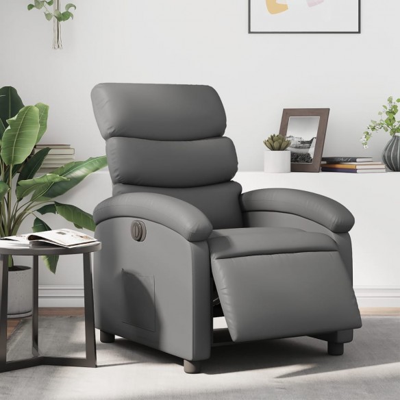 Fauteuil inclinable électrique Gris Similicuir