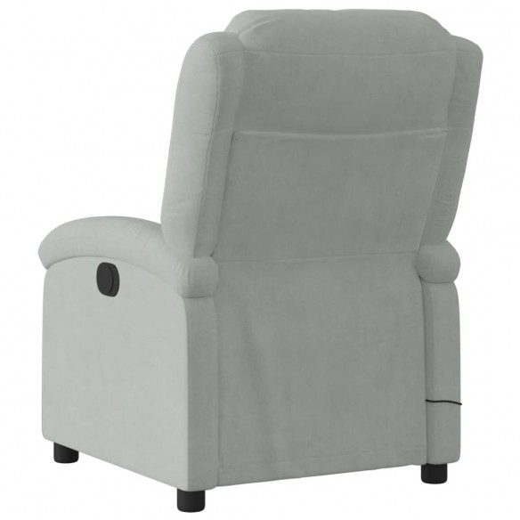 Fauteuil inclinable électrique de massage gris clair velours