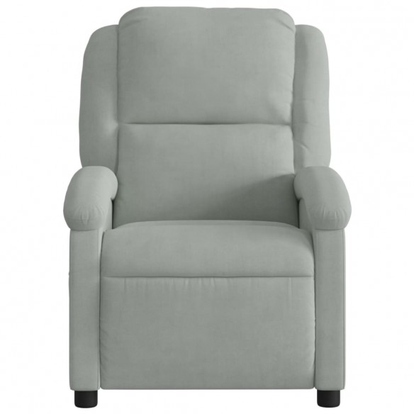 Fauteuil inclinable électrique de massage gris clair velours