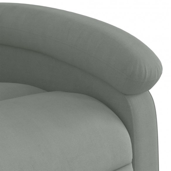 Fauteuil inclinable électrique de massage gris clair velours