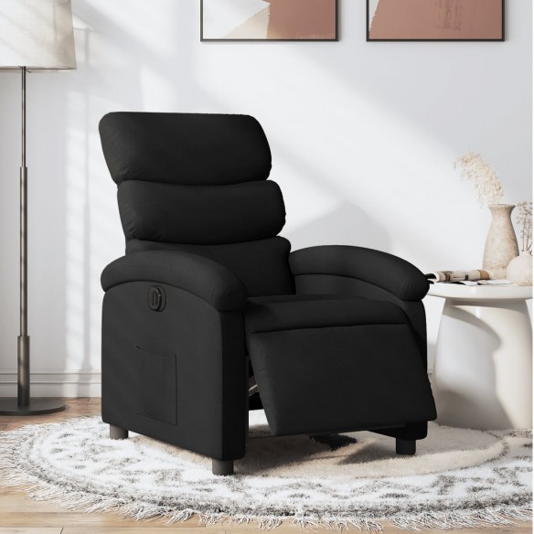 Fauteuil inclinable électrique Noir Tissu