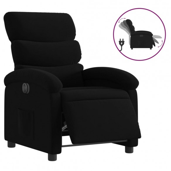 Fauteuil inclinable électrique Noir Tissu