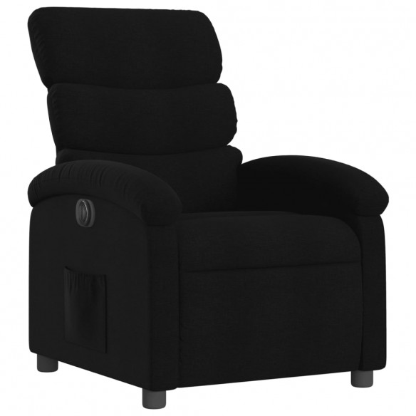 Fauteuil inclinable électrique Noir Tissu