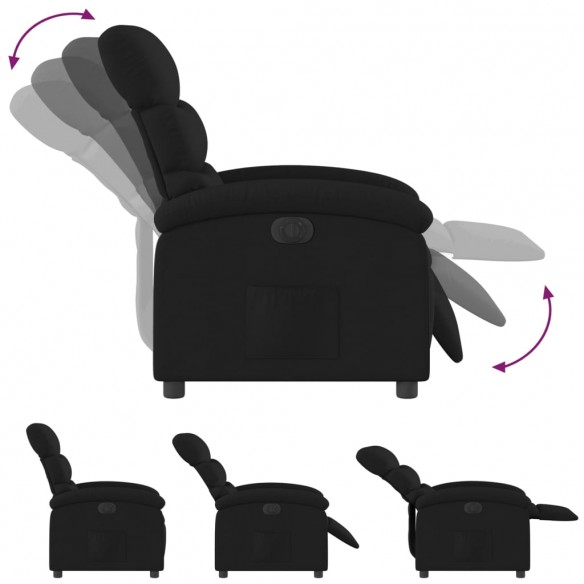 Fauteuil inclinable électrique Noir Tissu