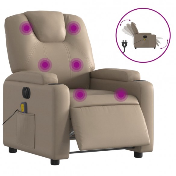 Fauteuil de massage inclinable électrique cappuccino similicuir