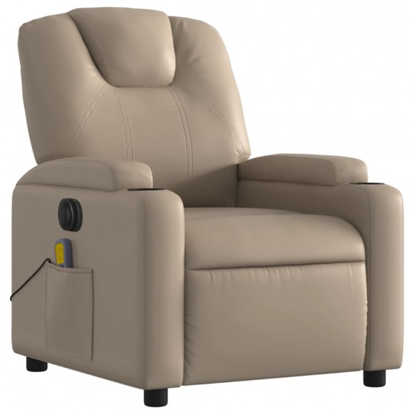 Fauteuil de massage inclinable électrique cappuccino similicuir