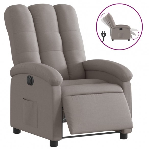 Fauteuil inclinable électrique Taupe Tissu