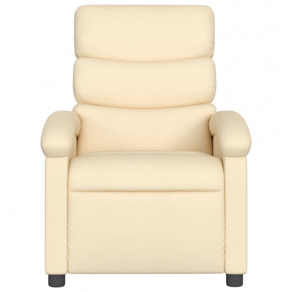 Fauteuil inclinable de massage électrique crème tissu