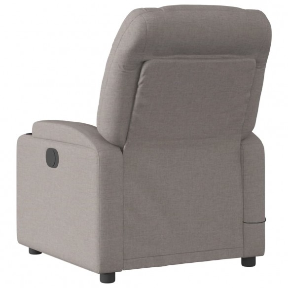 Fauteuil de massage inclinable électrique Taupe Tissu