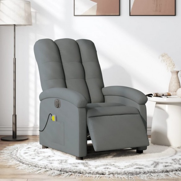 Fauteuil inclinable de massage électrique gris foncé tissu