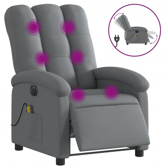 Fauteuil inclinable de massage électrique gris foncé tissu