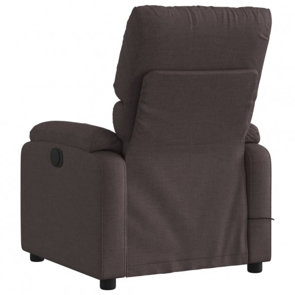 Fauteuil de massage inclinable électrique Marron foncé Tissu