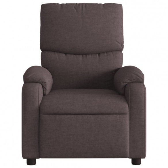 Fauteuil de massage inclinable électrique Marron foncé Tissu