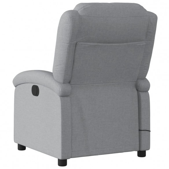 Fauteuil de massage inclinable électrique gris clair tissu