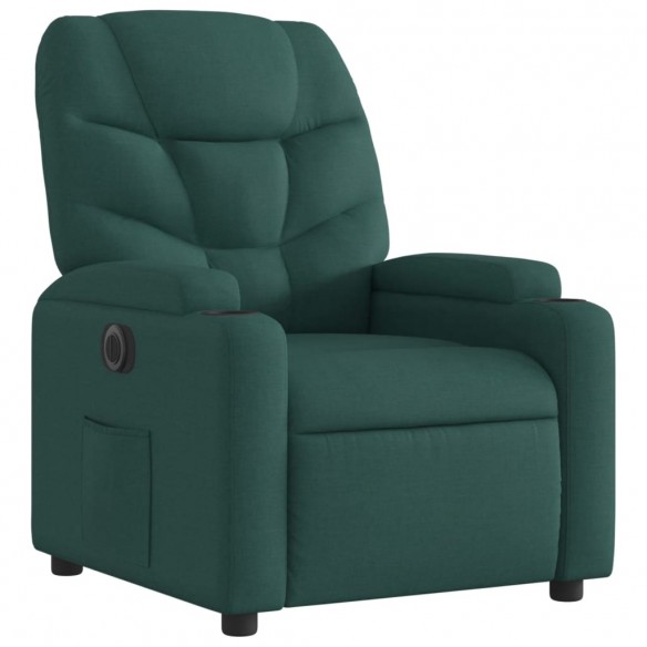 Fauteuil inclinable électrique Vert foncé Tissu