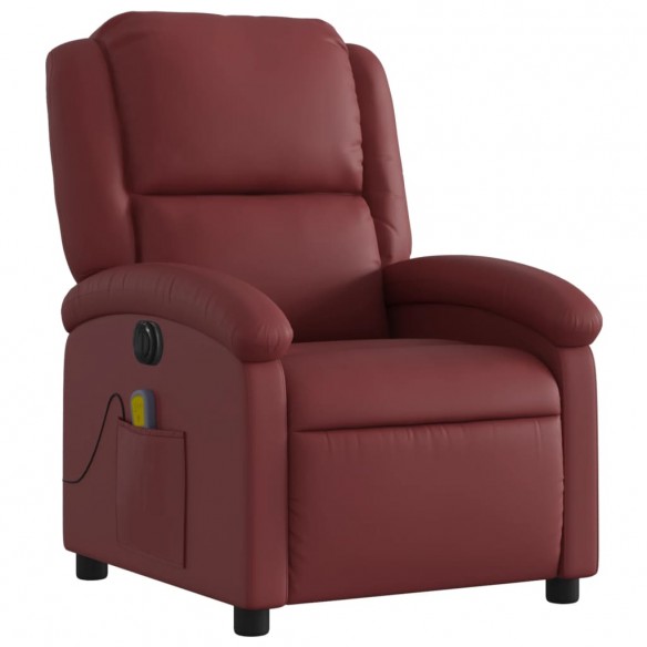 Fauteuil de massage inclinable électrique rouge bordeaux