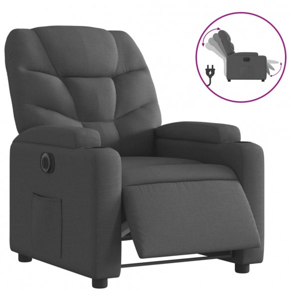 Fauteuil inclinable électrique Gris foncé Tissu