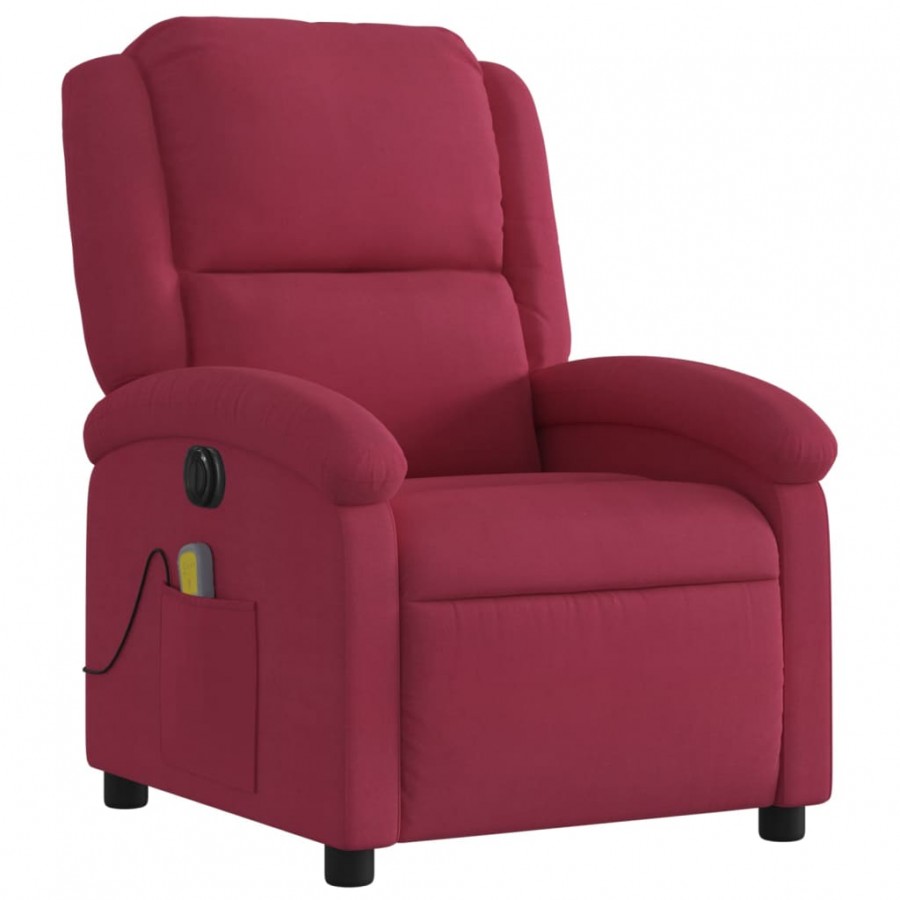 Fauteuil inclinable massage électrique rouge bordeaux velours Fauteuil inclinable massage électrique rouge bordeaux velours