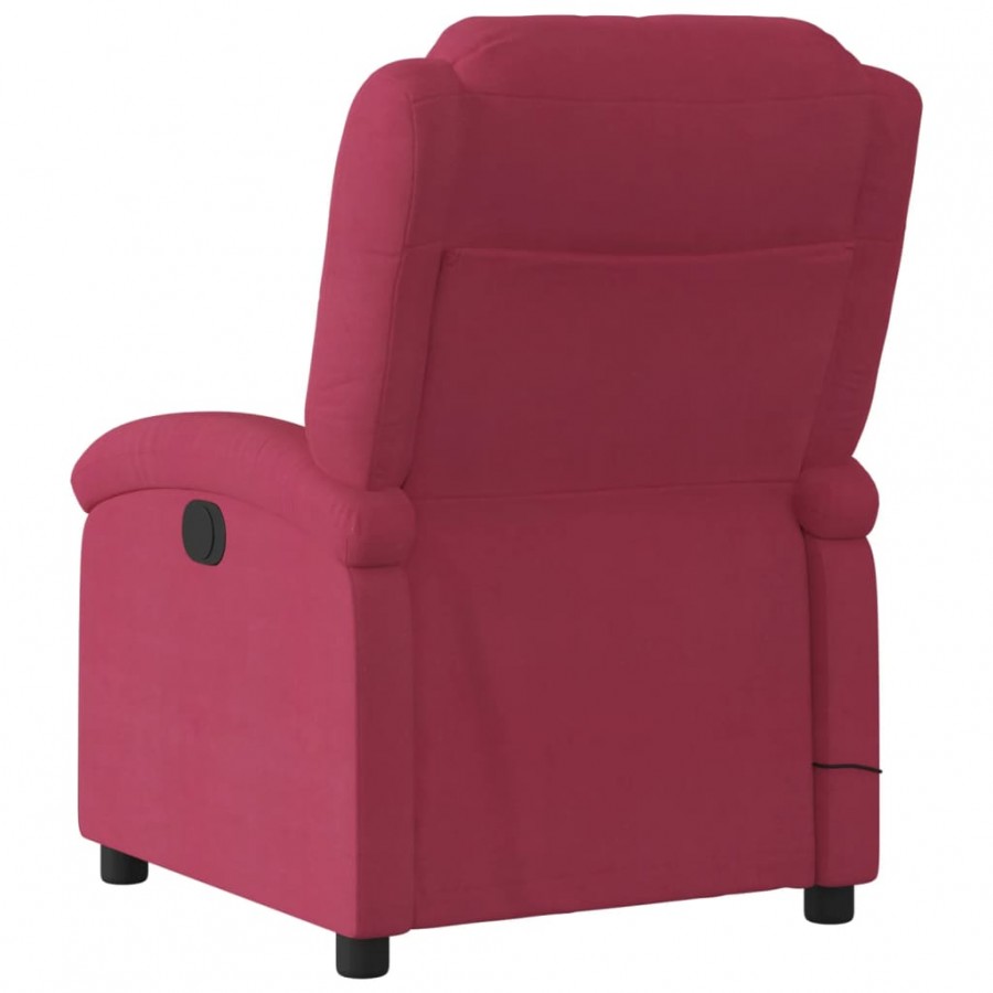 Fauteuil inclinable massage électrique rouge bordeaux velours Fauteuil inclinable massage électrique rouge bordeaux velours