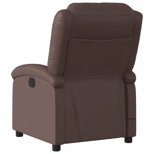 Fauteuil de massage inclinable électrique marron similicuir