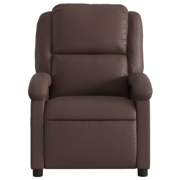 Fauteuil de massage inclinable électrique marron similicuir