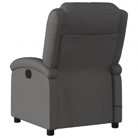 Fauteuil de massage inclinable électrique gris cuir véritable