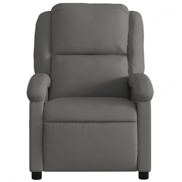 Fauteuil de massage inclinable électrique gris cuir véritable