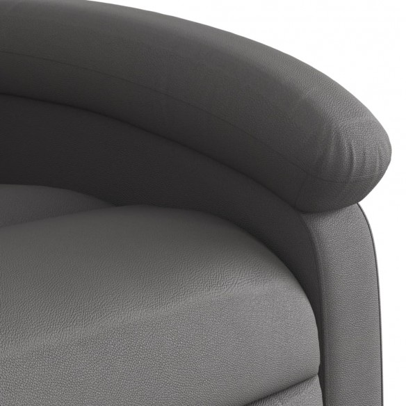 Fauteuil de massage inclinable électrique gris cuir véritable