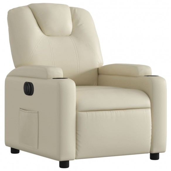 Fauteuil inclinable électrique Crème Similicuir