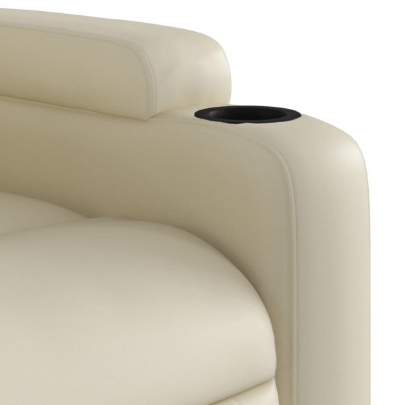 Fauteuil inclinable électrique Crème Similicuir