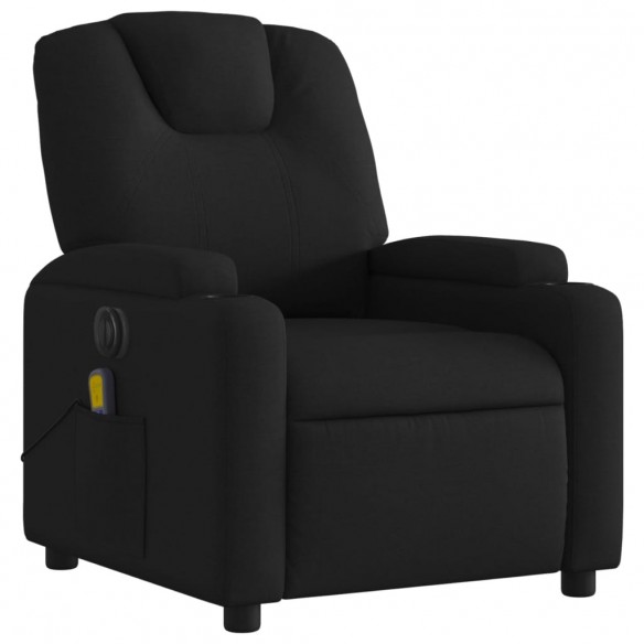 Fauteuil de massage inclinable électrique Noir Tissu