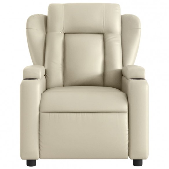 Fauteuil de massage inclinable électrique crème similicuir